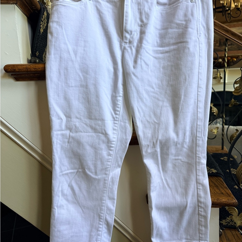 J. Jill White Ankle & Cropped Jeans White. Frayed Raw Hem. Pockets. EUC - Picture 4 of 9